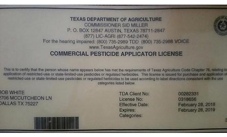 pesticide applicator license 2018